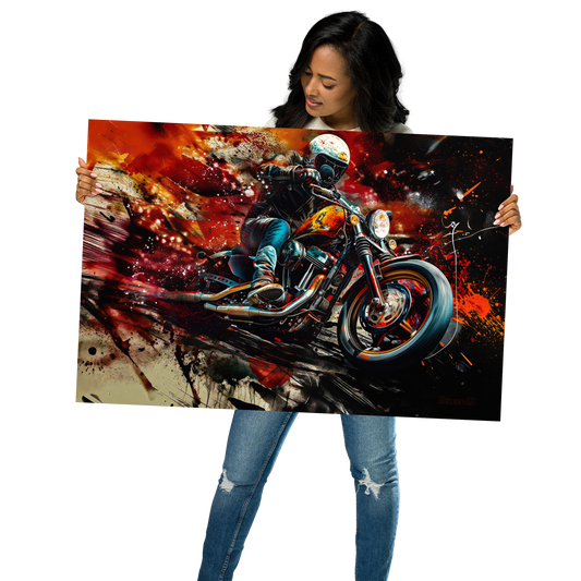 Graffiti Bobber Motorcyclist Poster – 24x36 Digital Print🌞🛻🎨