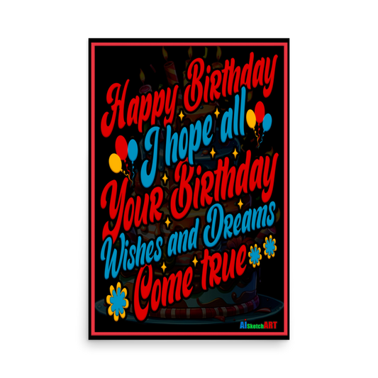 Happy Birthday Wish Poster- Digital Format